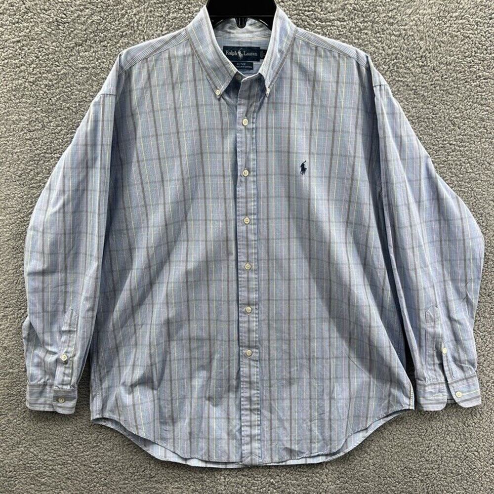 Men's Polo Ralph Lauren Long Sleeve Blake Multi-Color Plaid Shirt Size Large L